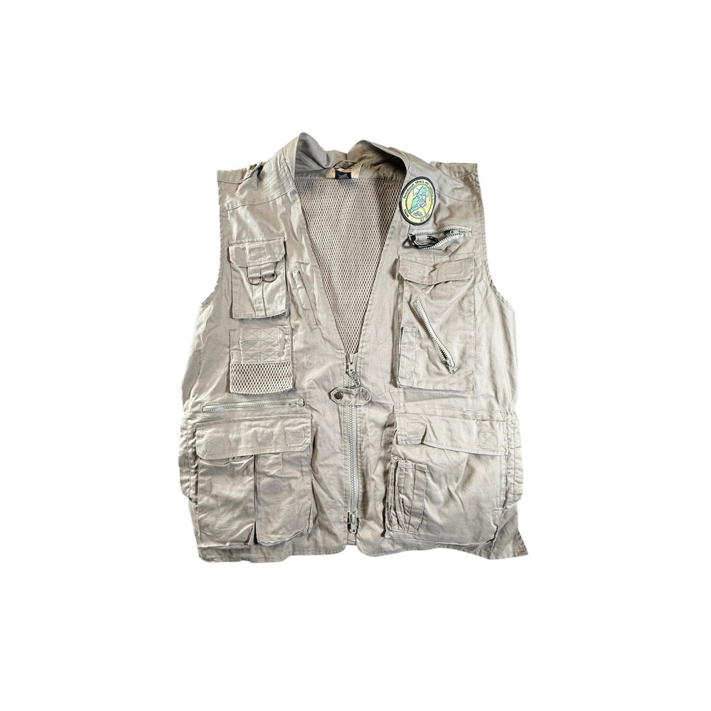 Humvee Safari Vest Men's‎ 2XL Khaki Photography Multi-Pocket Utility Hiking Vest